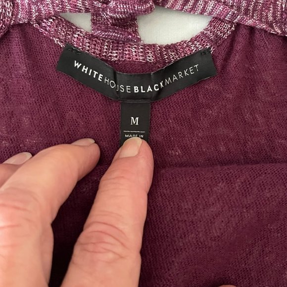 WHITE HOUSE BLACK MARKET V-Neck Crochet Sleeveless Top W/ Tie Back Size Medium - Picture 5 of 5